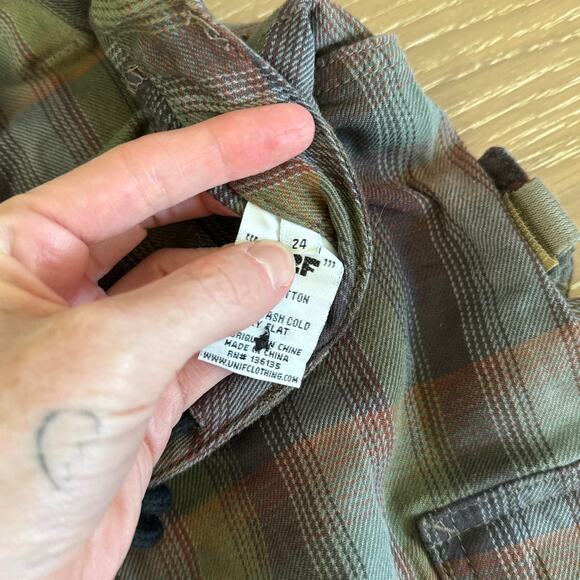 UNIF Plaid Pants Eko Size 24 Brown Green - Picture 4 of 6